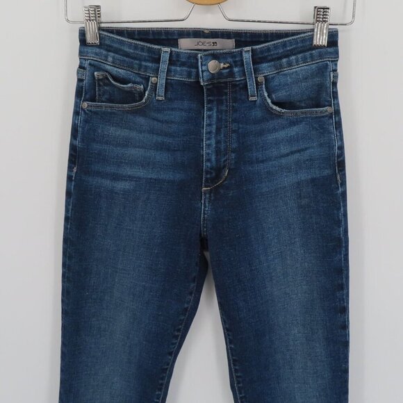 Joes Women 26 High Rise Boot Cut Blue Denim Jeans Raw Hem Cotton Blend Pockets - Picture 2 of 10